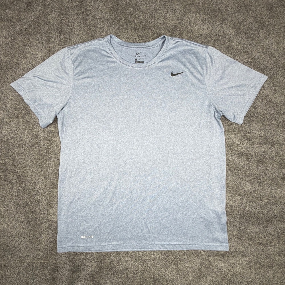 Nike Dri-FIT Mens Large Blue Heathered Short Sleeve Athletic T-Shirt 718833-460